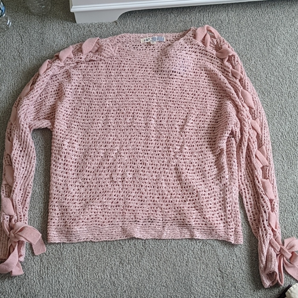 Lace up Sleeve Sweater